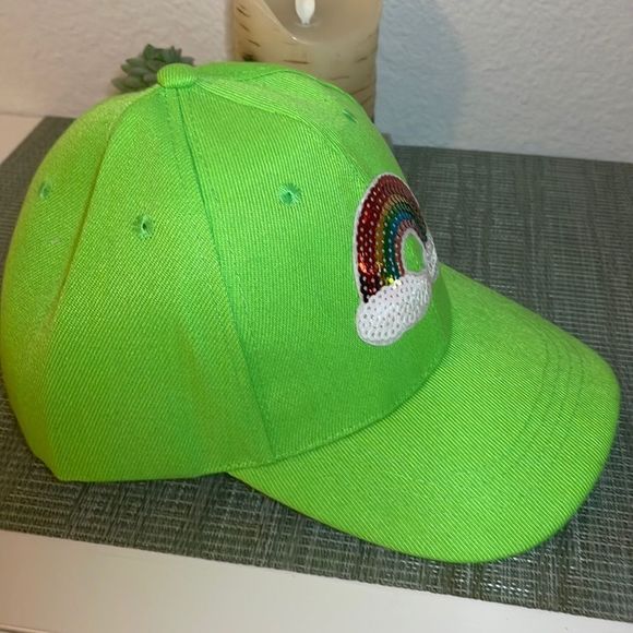 🌈 Bright Green Rainbow Baseball Cap 🌈 - Picture 11 of 14